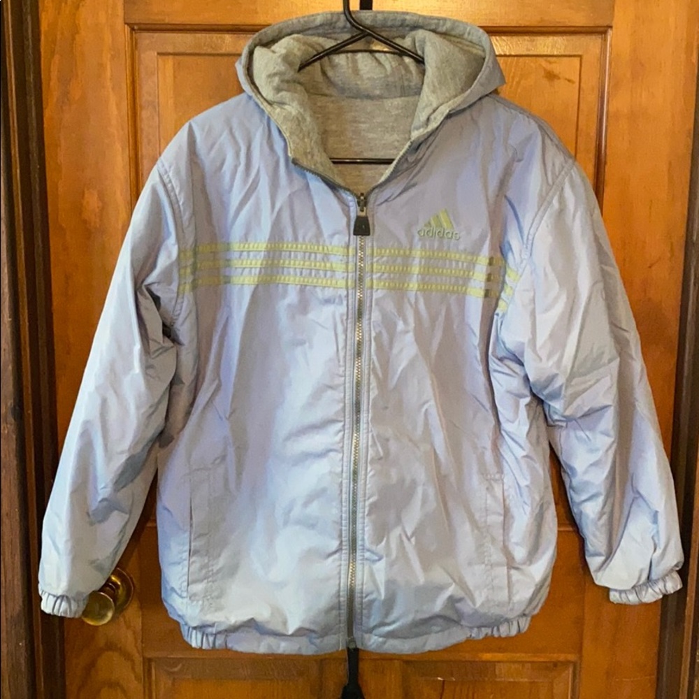 Girls youth adidas reversible winter coat